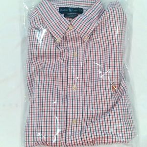 Large Ralph Lauren White and Red Plaid Long Sleeve